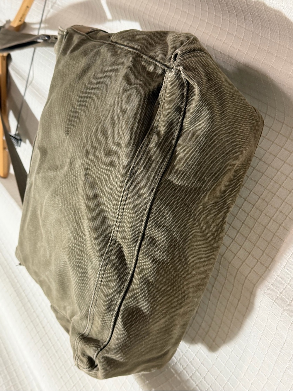 Fossil men’s laptop crossbody Canvas Messenger Bag VTG army green 90s travel - Picture 6 of 9